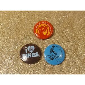 3 New Belgium Brewery 1" Round Bicycle Pinback Buttons Pins Fort Collins CO